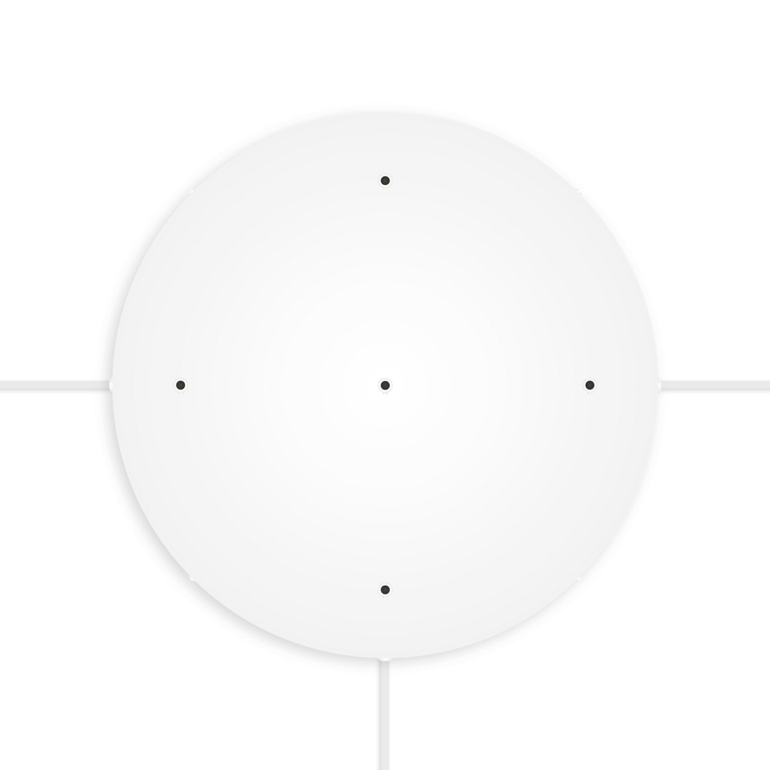 Rosone rotondo in alluminio Ø 50 cm con staffa e cavo di messa a terra, con 5 fori frontali - Bianco Opaco 3