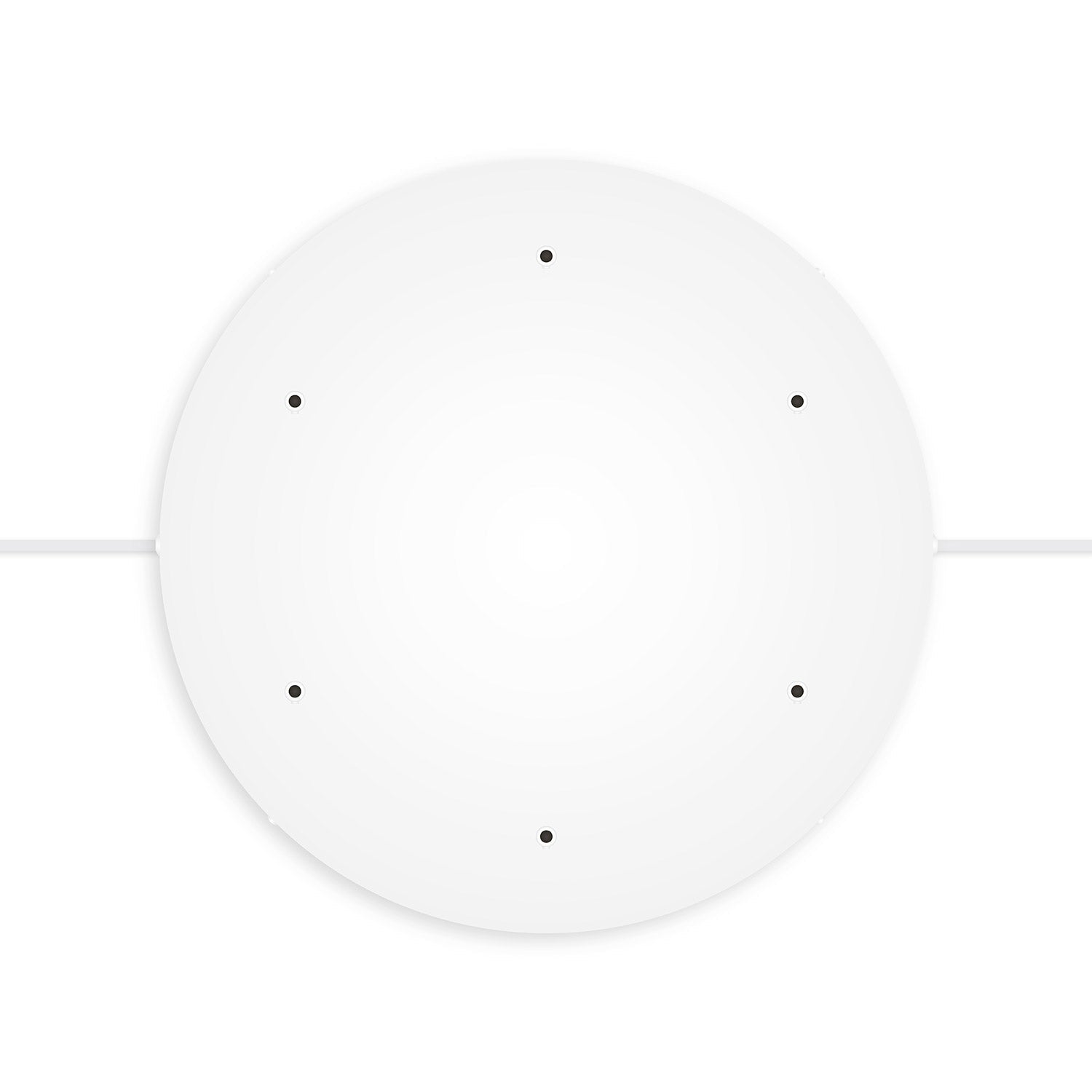 Rosone rotondo in alluminio Ø 50 cm con staffa e cavo di messa a terra, con 6 fori frontali - Bianco Opaco 2