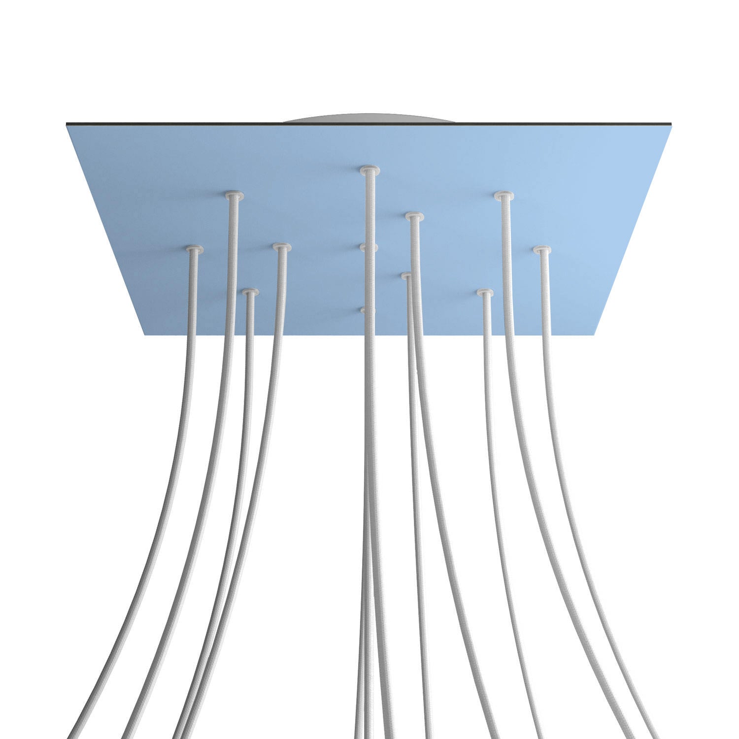 Rosone XXL Rose-One quadrato, 400 mm con 12 fori e 4 fori laterali - Blu carta da zucchero Bianco