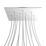 Rosone XXL Rose-One quadrato, 400 mm con 14 fori e 4 fori laterali - Bianco opaco Bianco