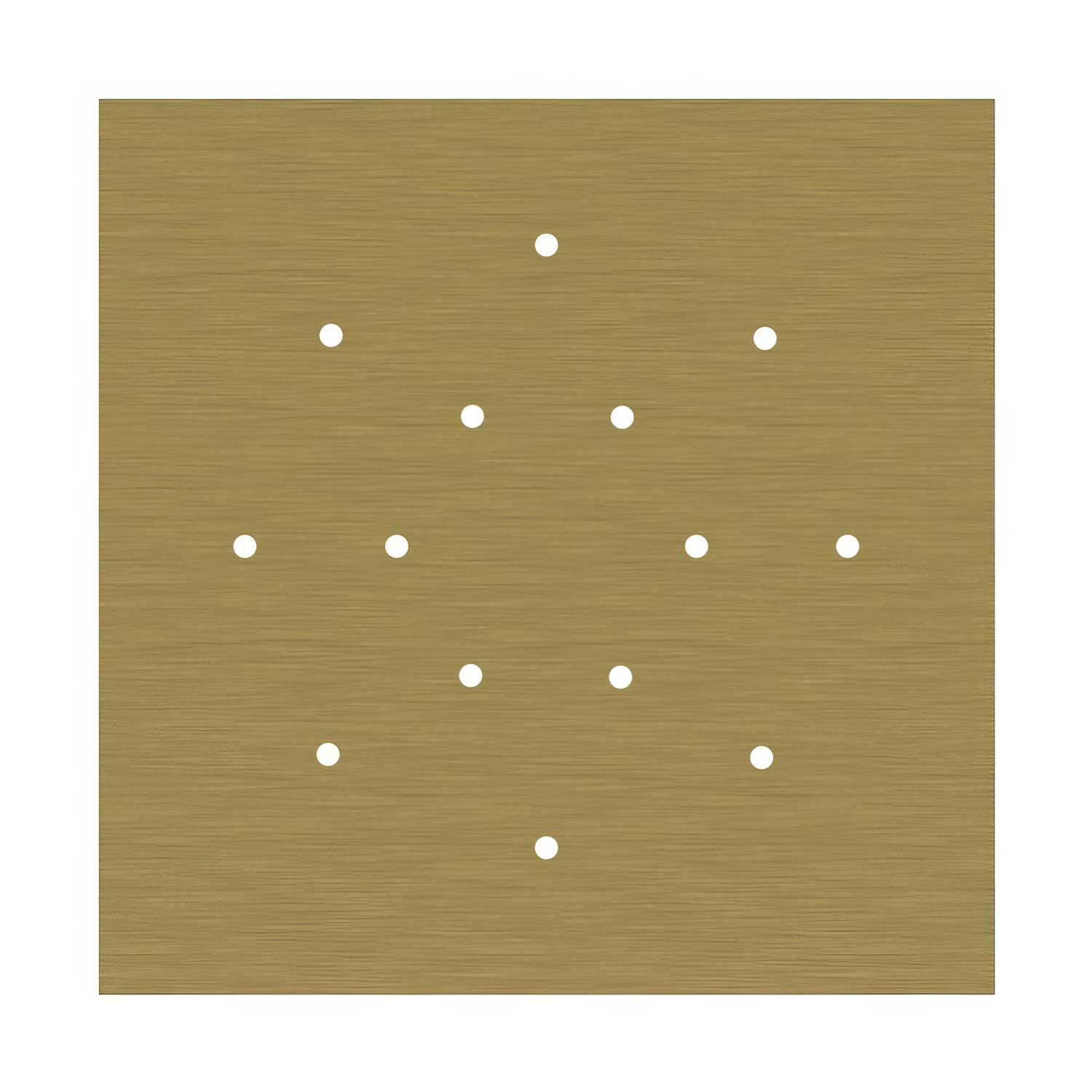 Rosone XXL Rose - One quadrato, 400 mm con 14 fori e 4 fori laterali - Dibond Ottone satinato - Creative Cables