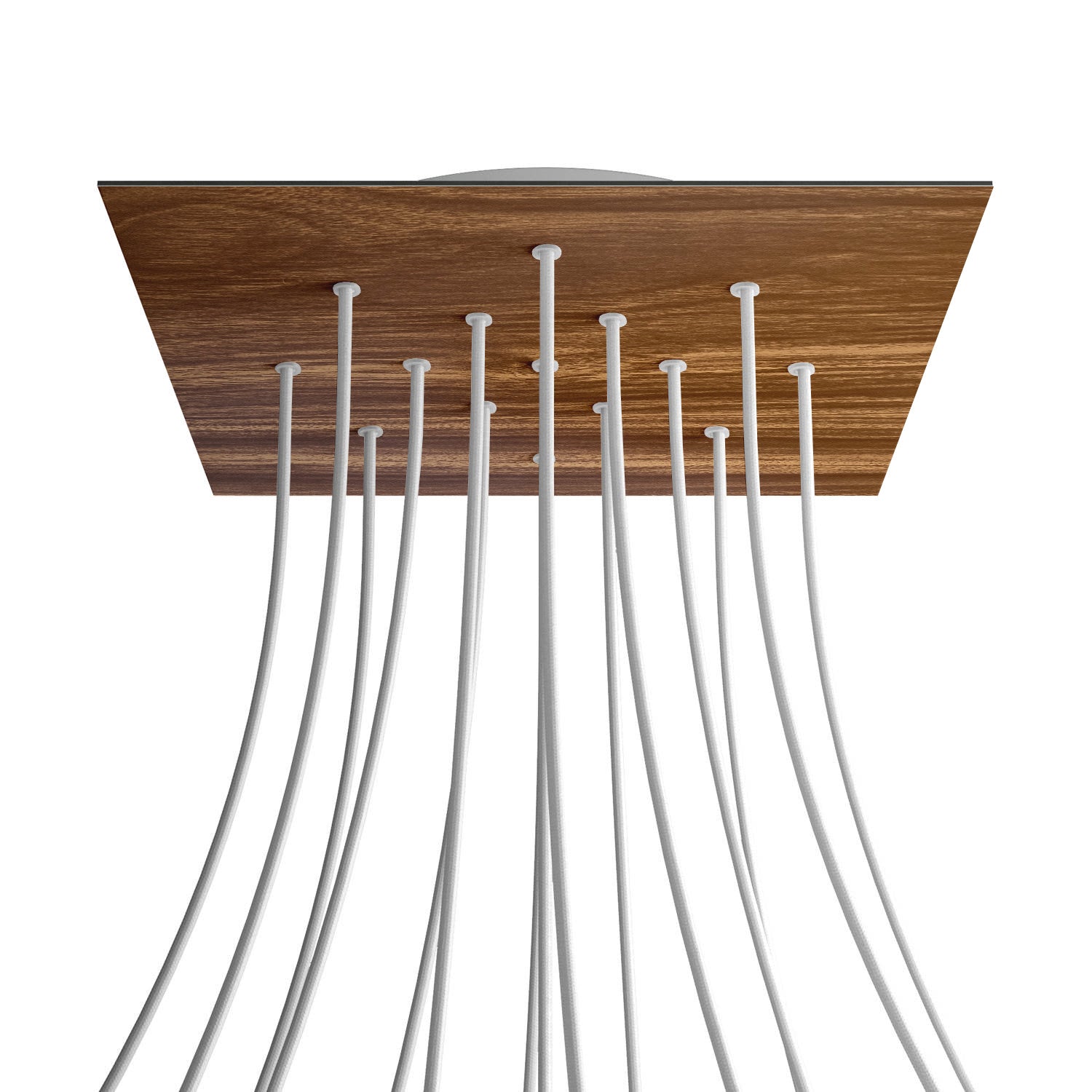 Rosone XXL Rose - One quadrato, 400 mm con 15 fori e 4 fori laterali - Legno - Creative Cables