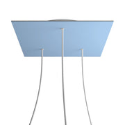 Rosone XXL Rose-One quadrato, 400 mm con 3 fori e 4 fori laterali - Blu carta da zucchero Bianco