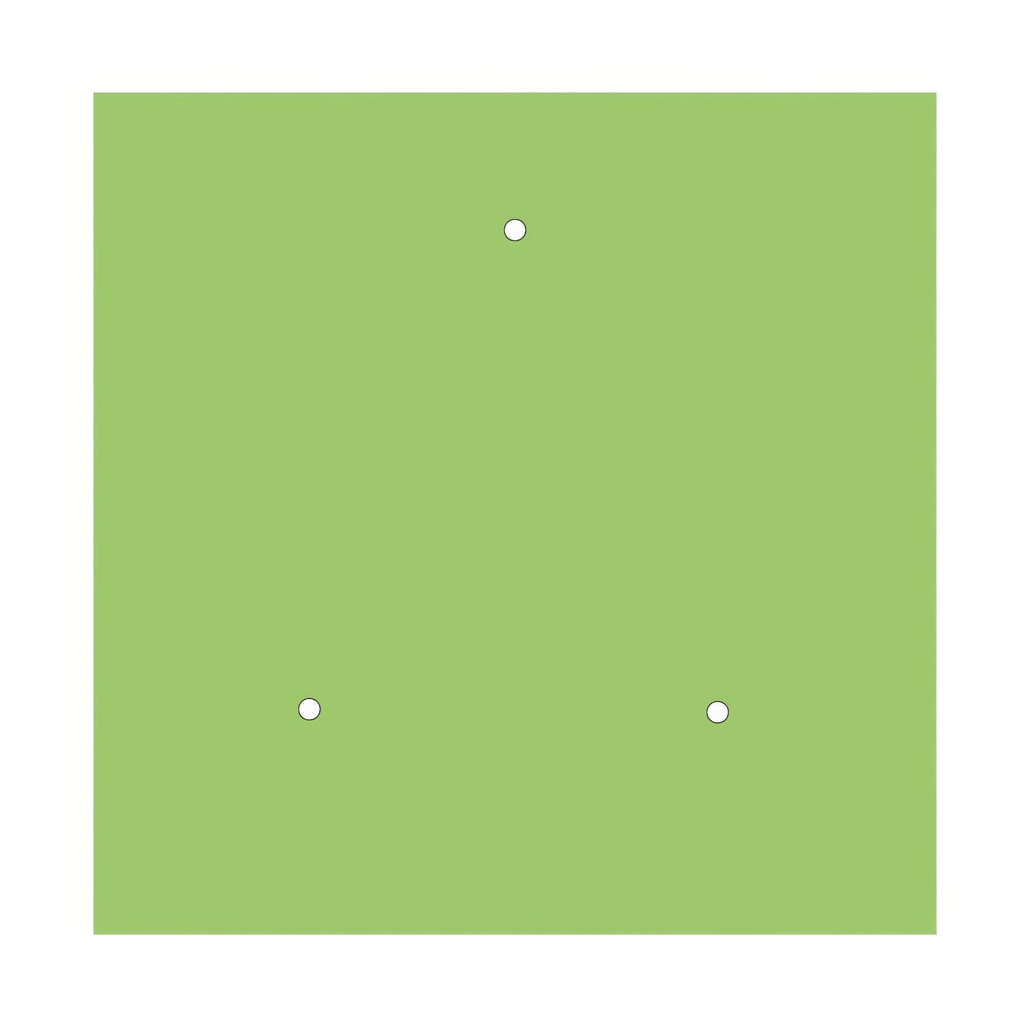 Rosone XXL Rose-One quadrato, 400 mm con 3 fori e 4 fori laterali - Verde prato Bianco