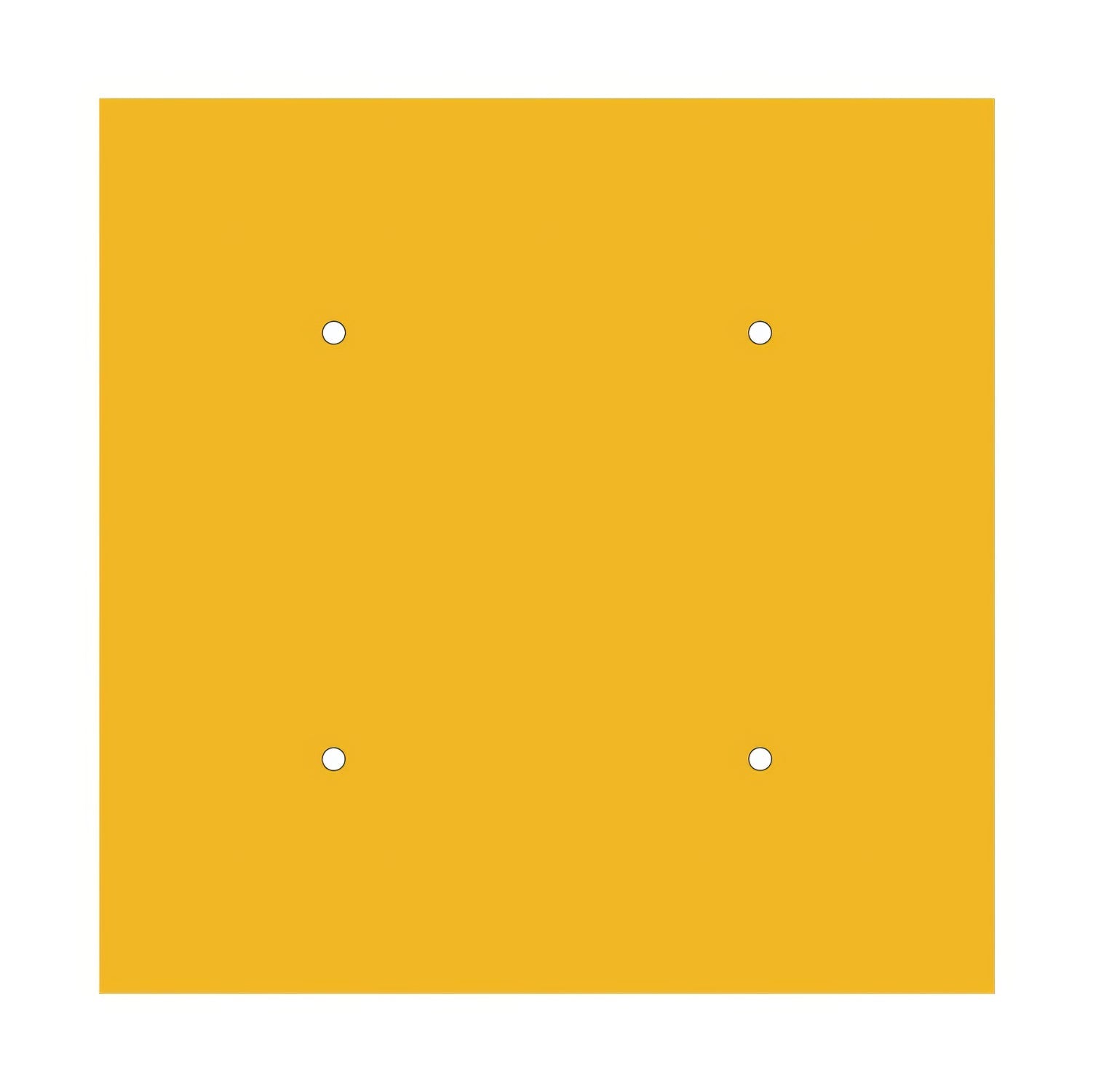 Rosone XXL Rose-One quadrato, 400 mm con 4 fori e 4 fori laterali - Mostarda Bianco