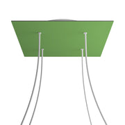 Rosone XXL Rose-One quadrato, 400 mm con 4 fori e 4 fori laterali - Verde prato Bianco