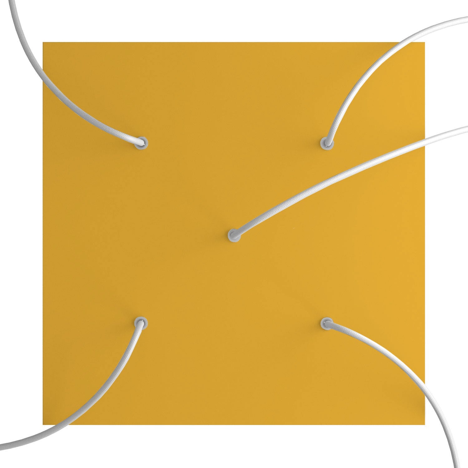 Rosone XXL Rose-One quadrato, 400 mm con 5 fori e 4 fori laterali - Mostarda Bianco