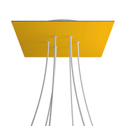 Rosone XXL Rose-One quadrato, 400 mm con 6 fori e 4 fori laterali - Mostarda Bianco