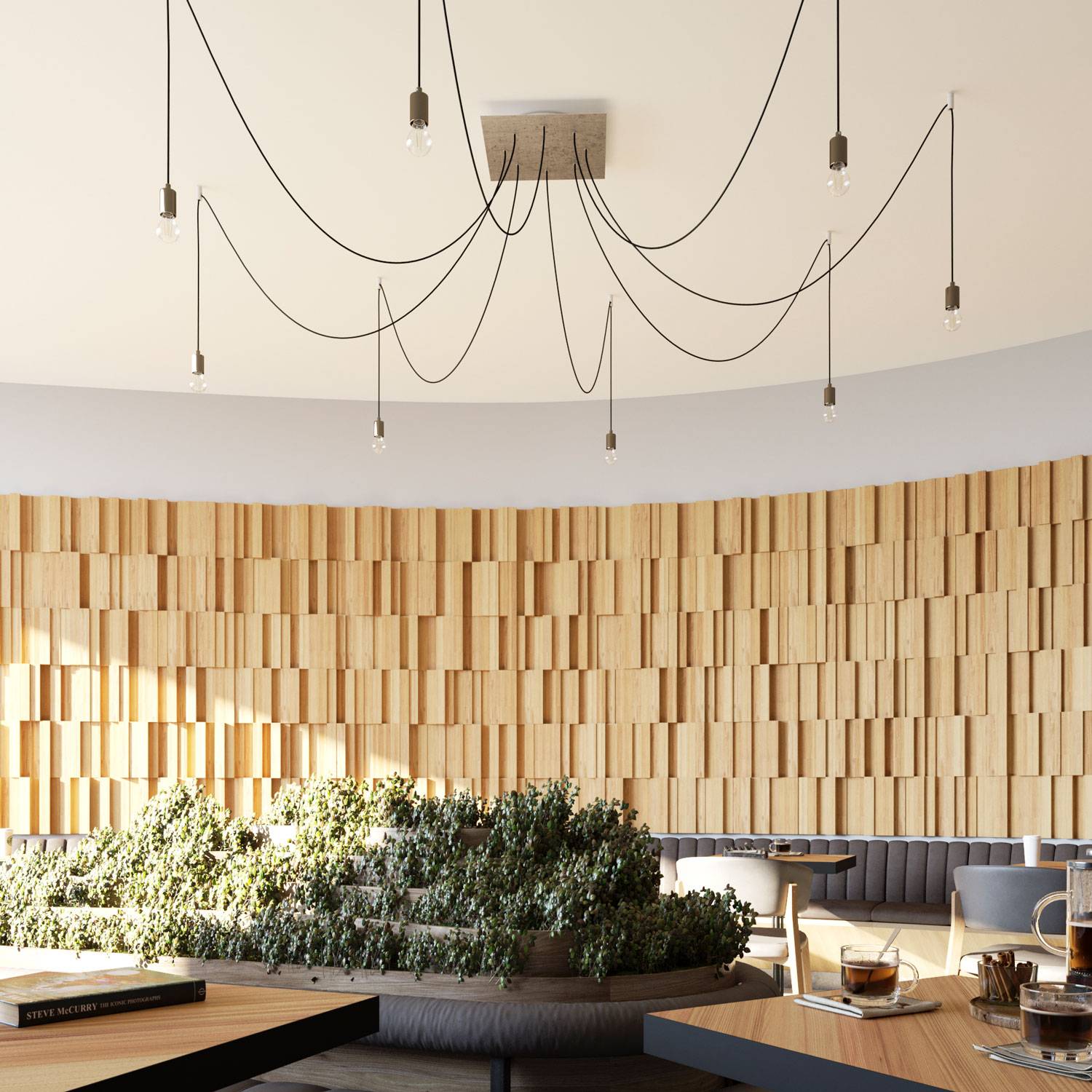 Rosone XXL Rose-One quadrato, 400 mm con 8 fori e 4 fori laterali - Cemento Bianco