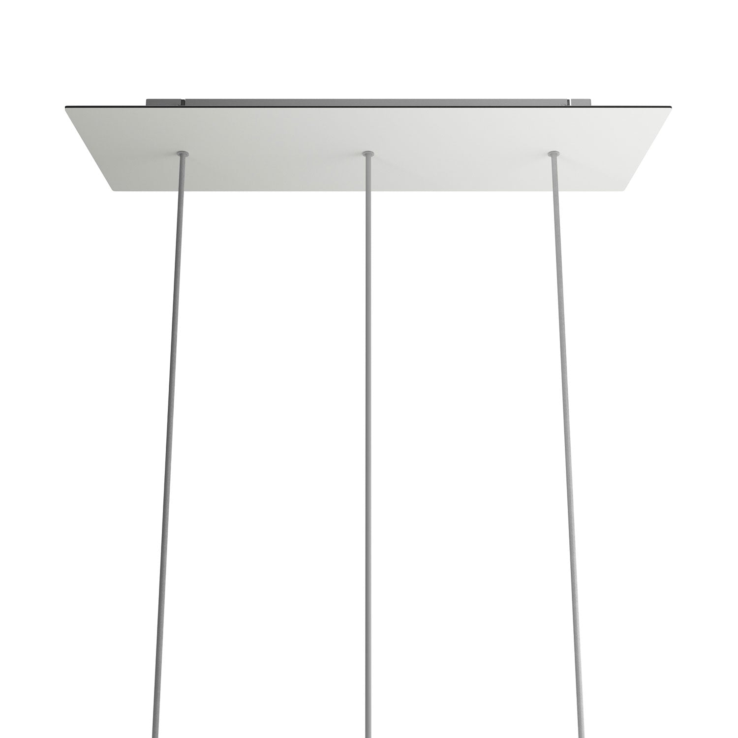 Rosone XXL Rose - One rettangolare a 3 fori in linea e 6 fori laterali, dimensioni 675 x 225 mm - Dibond Bianco opaco - Creative Cables