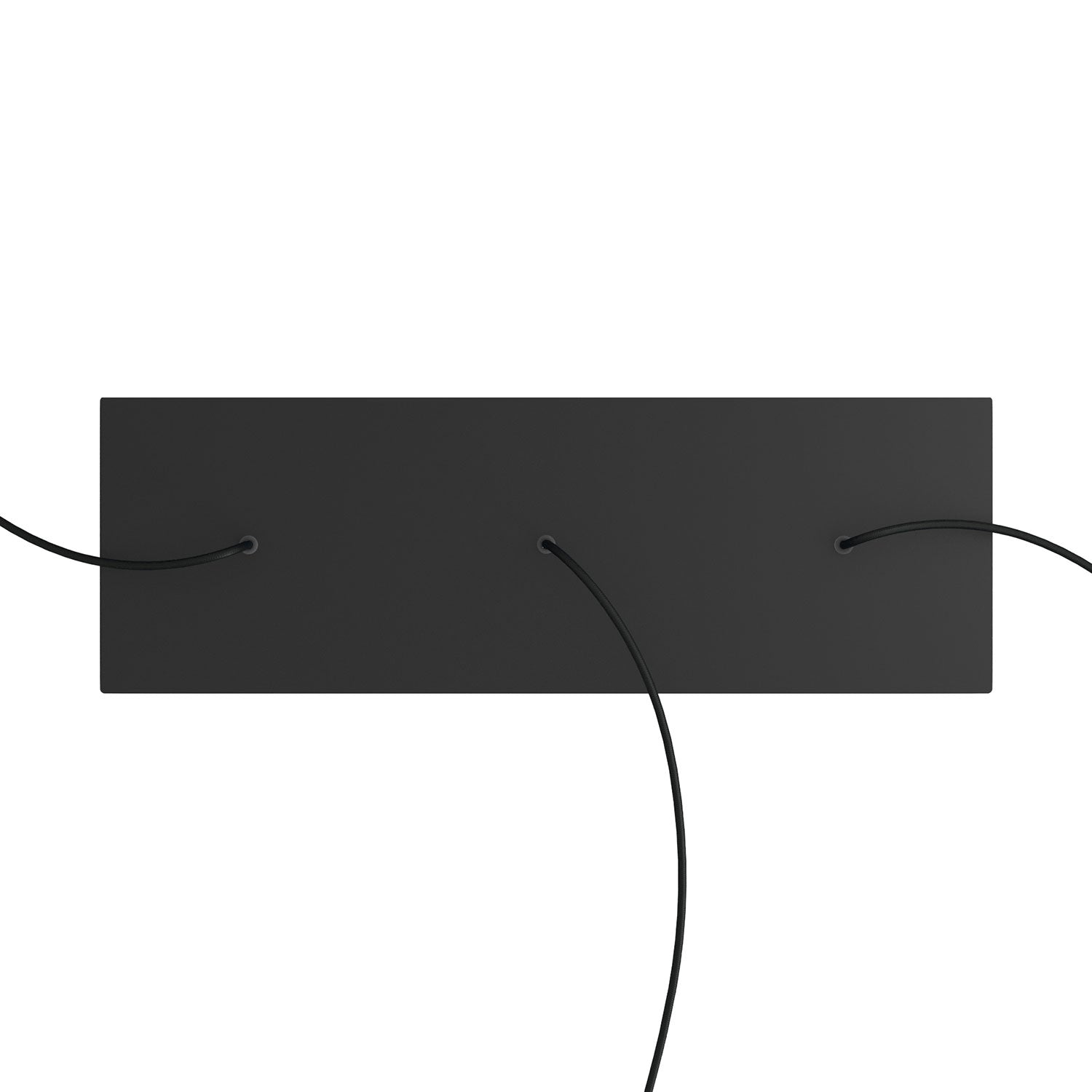 Rosone XXL Rose - One rettangolare a 3 fori in linea e 6 fori laterali, dimensioni 675 x 225 mm - Dibond Nero opaco - Creative Cables