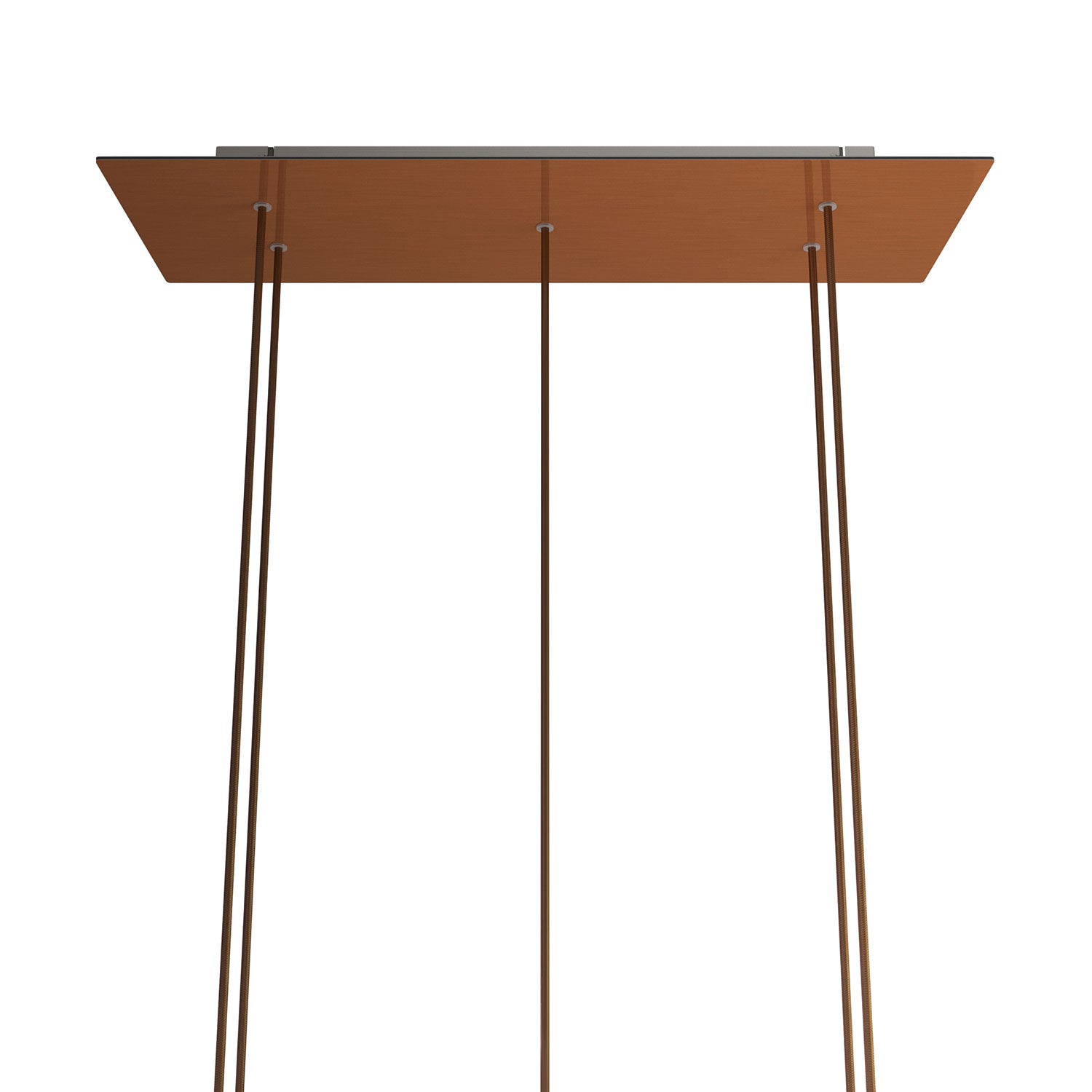 Rosone XXL Rose-One rettangolare a 5 fori e 6 fori laterali, dimensioni 675 x 225 mm - Dibond Rame satinato Bianco