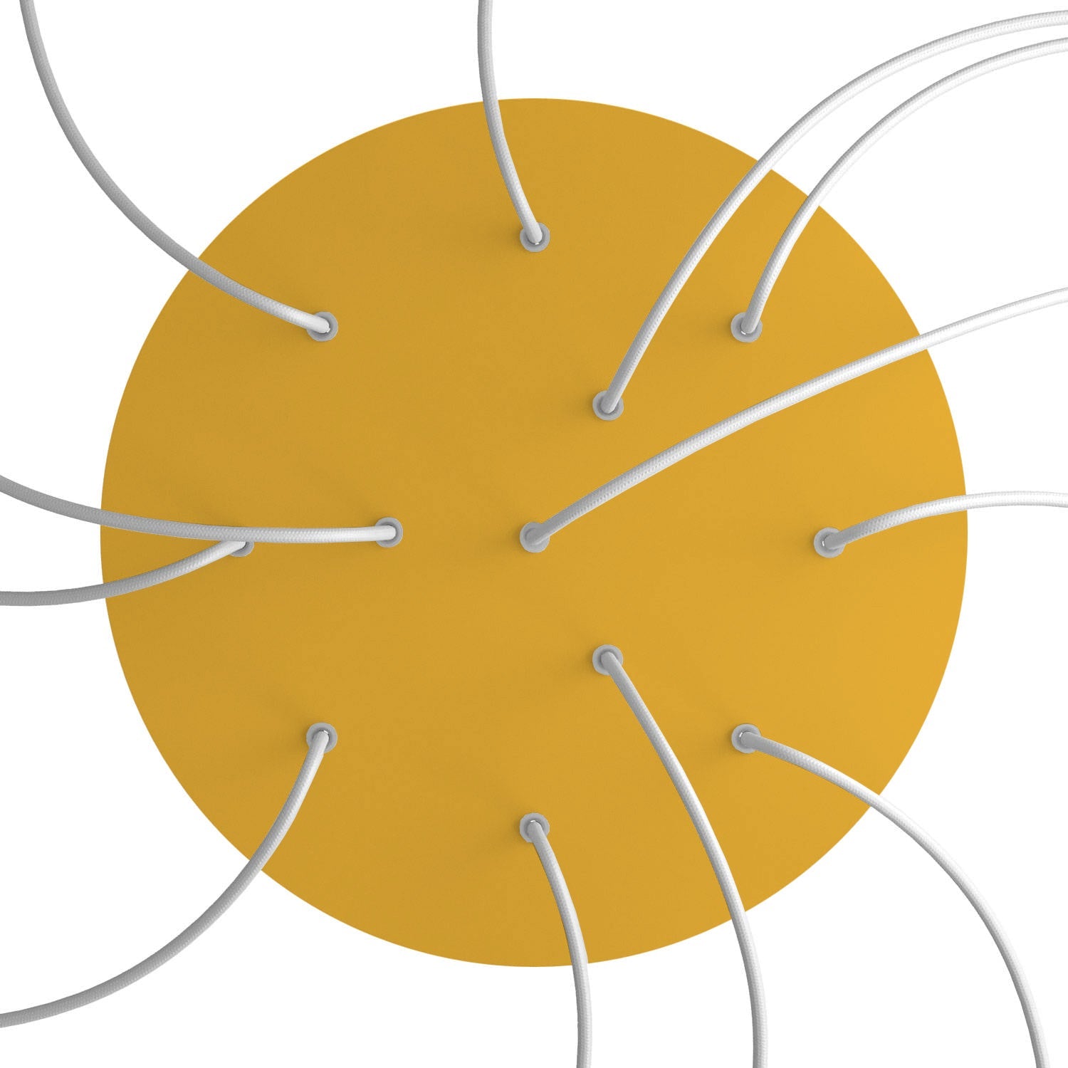 Rosone XXL Rose - One rotondo, diametro 400 mm con 12 fori e 4 fori laterali - Mostarda - Creative Cables