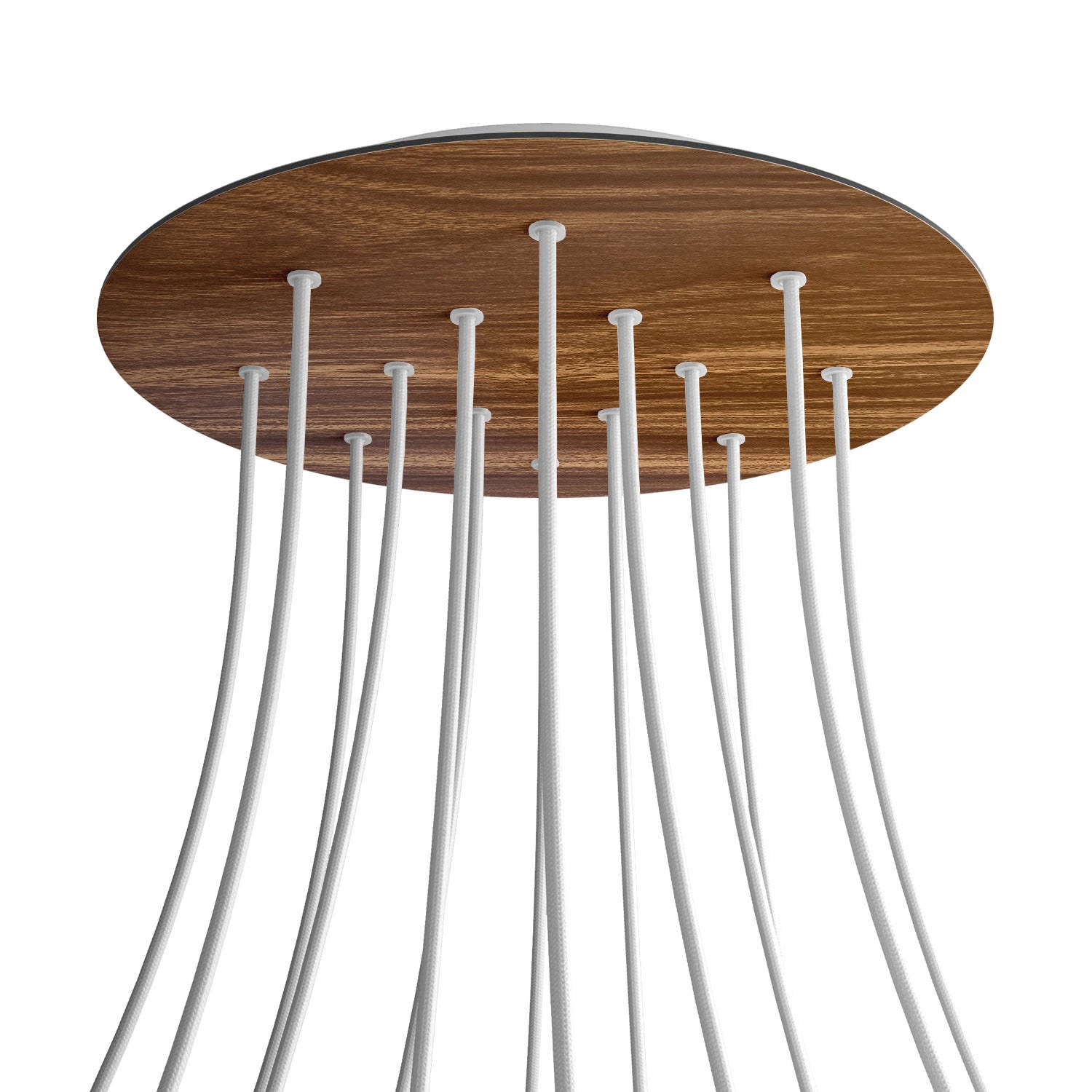 Rosone XXL Rose - One rotondo, diametro 400 mm con 14 fori e 4 fori laterali - Legno - Creative Cables