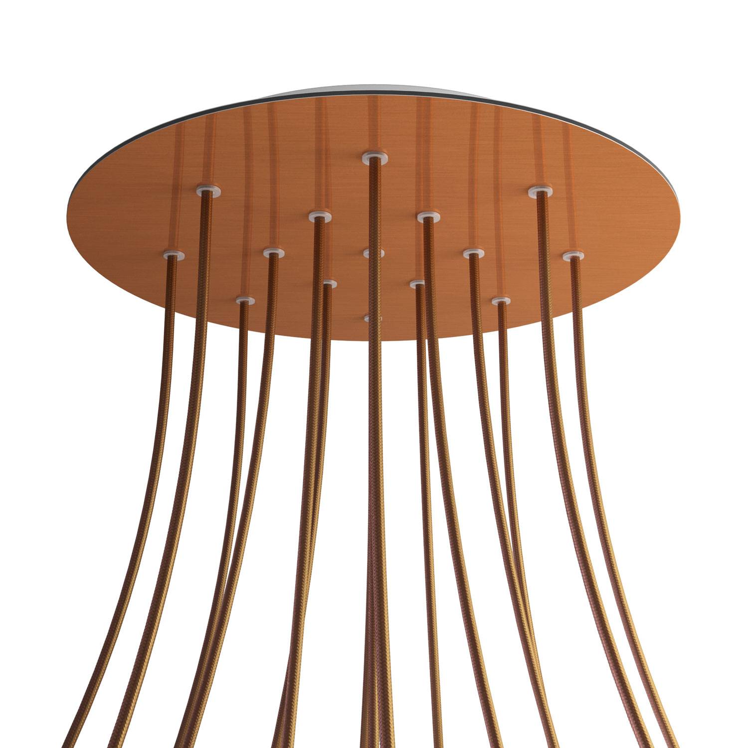 Rosone XXL Rose - One rotondo, diametro 400 mm con 15 fori e 4 fori laterali - Dibond Rame satinato - Creative Cables