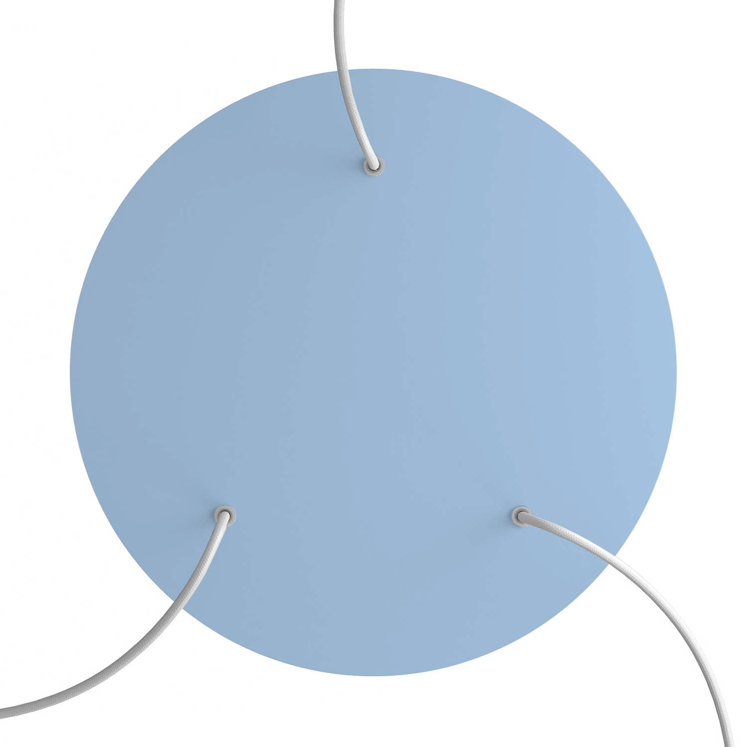 Rosone XXL Rose - One rotondo, diametro 400 mm con 3 fori e 4 fori laterali - Blu carta da zucchero - Creative Cables