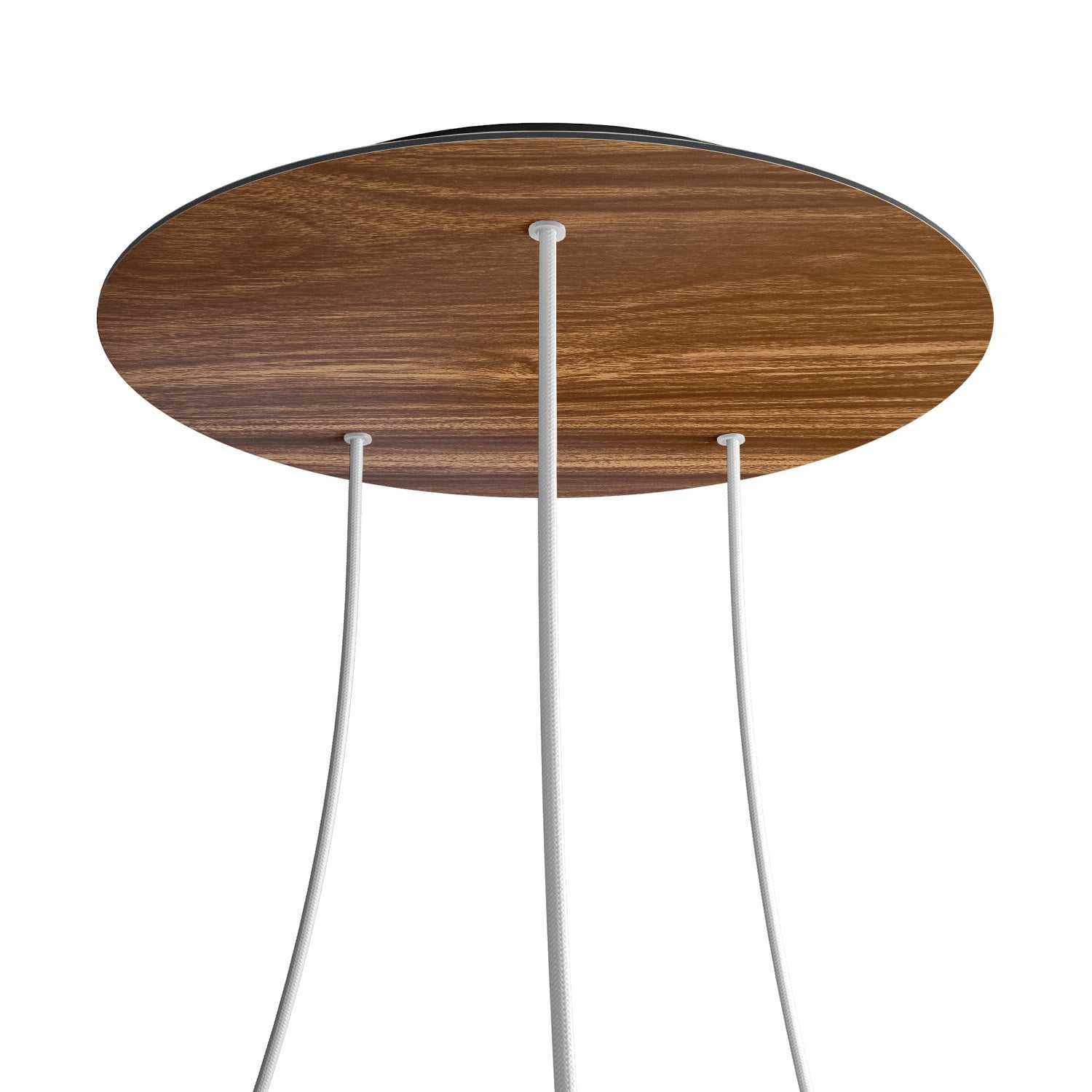 Rosone XXL Rose-One rotondo, diametro 400 mm con 3 fori e 4 fori laterali - Legno Nero