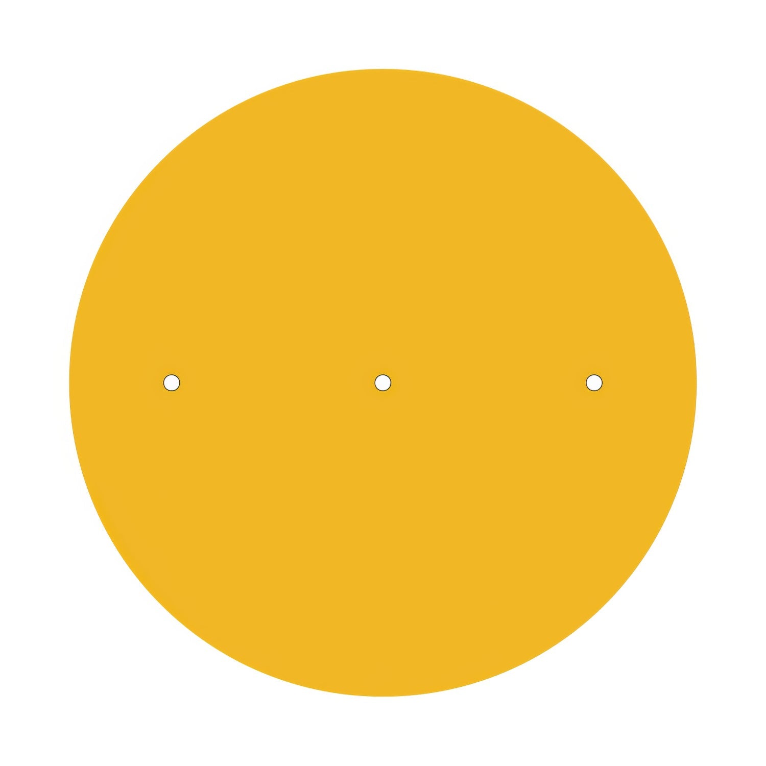 Rosone XXL Rose-One rotondo, diametro 400 mm con 3 fori in linea e 4 fori laterali - Mostarda Bianco