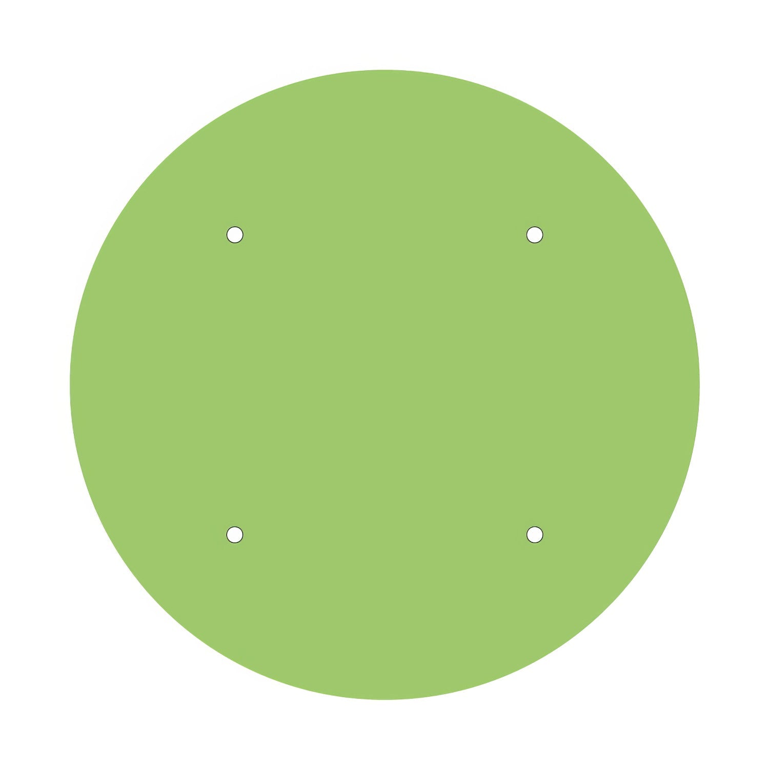 Rosone XXL Rose-One rotondo, diametro 400 mm con 4 fori e 4 fori laterali - Verde prato Bianco