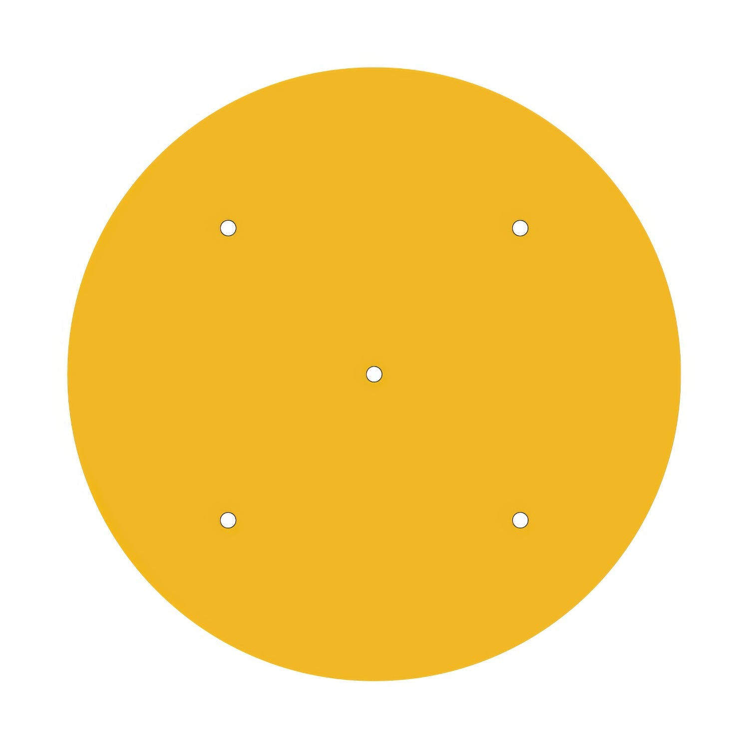 Rosone XXL Rose-One rotondo, diametro 400 mm con 5 fori e 4 fori laterali - Mostarda Bianco