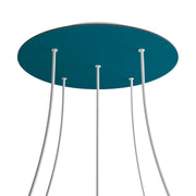 Rosone XXL Rose-One rotondo, diametro 400 mm con 5 fori e 4 fori laterali - Petrolio Bianco