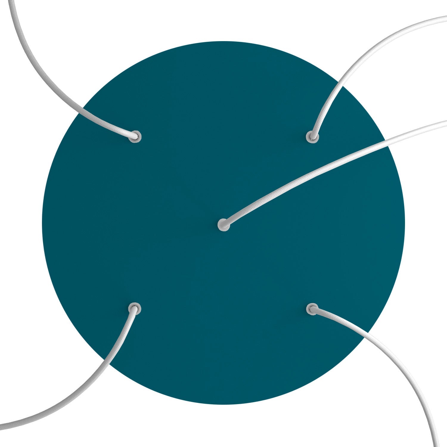 Rosone XXL Rose-One rotondo, diametro 400 mm con 5 fori e 4 fori laterali - Petrolio Bianco