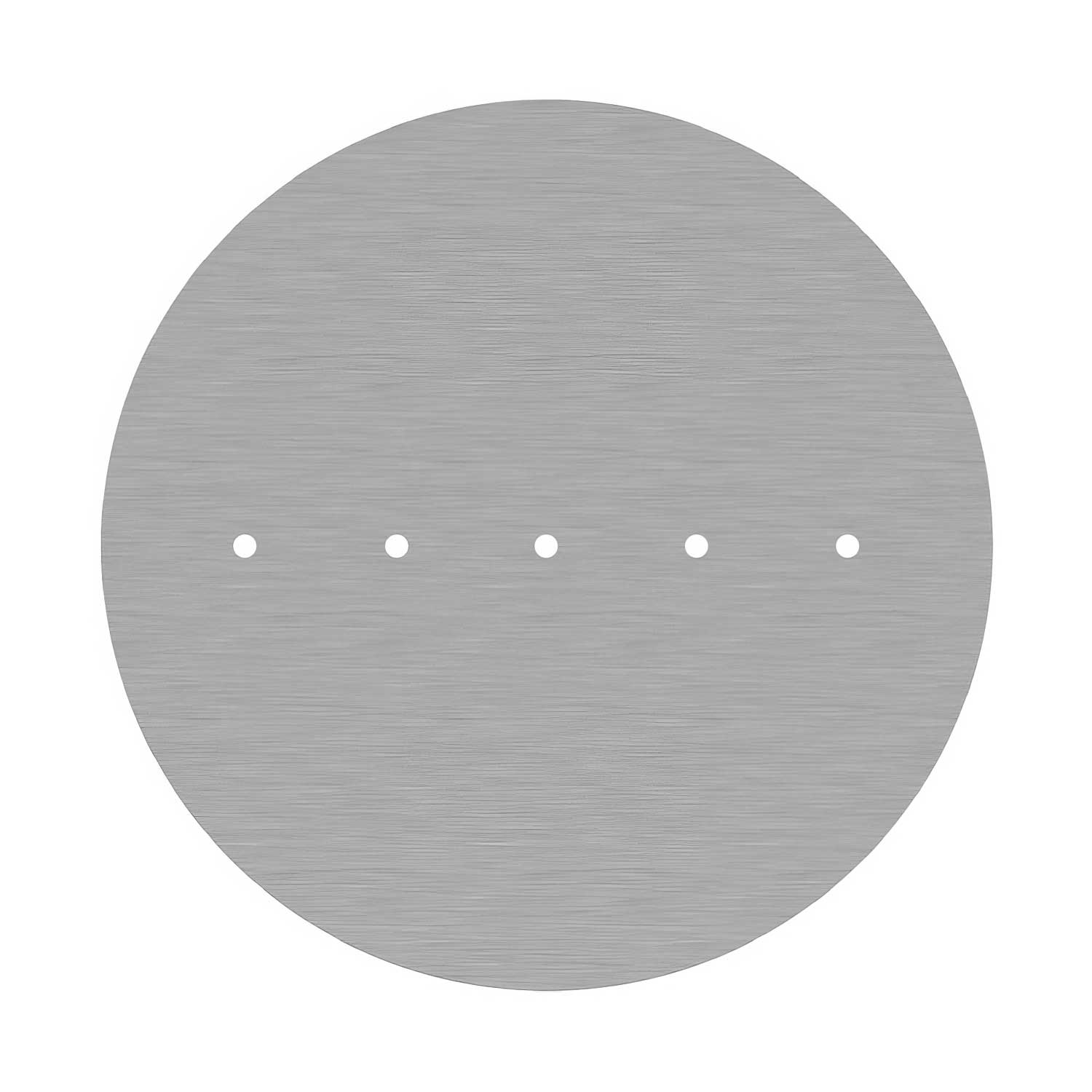 Rosone XXL Rose-One rotondo, diametro 400 mm con 5 fori in linea e 4 fori laterali - Dibond Acciaio satinato Bianco
