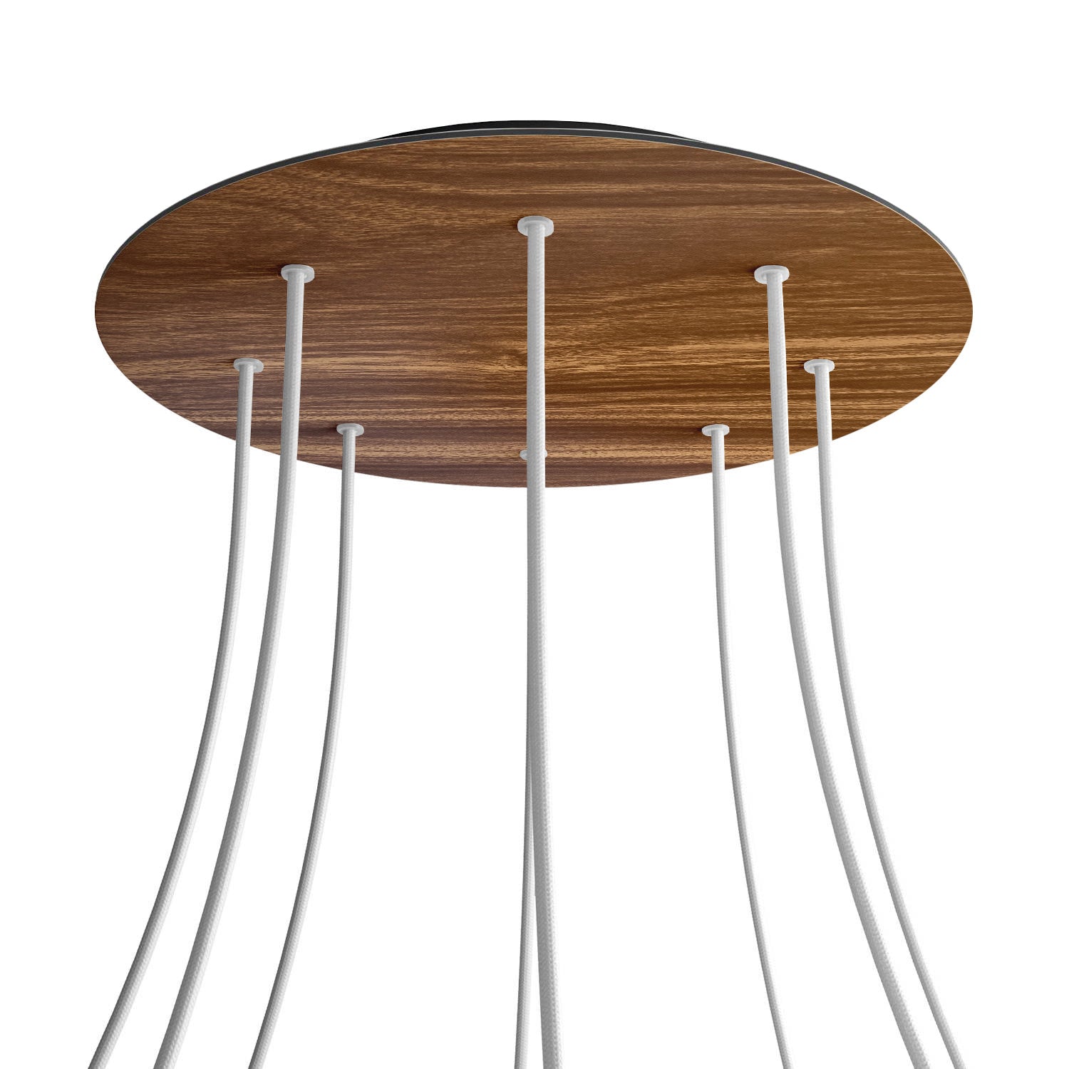 Rosone XXL Rose-One rotondo, diametro 400 mm con 8 fori e 4 fori laterali - Legno Nero