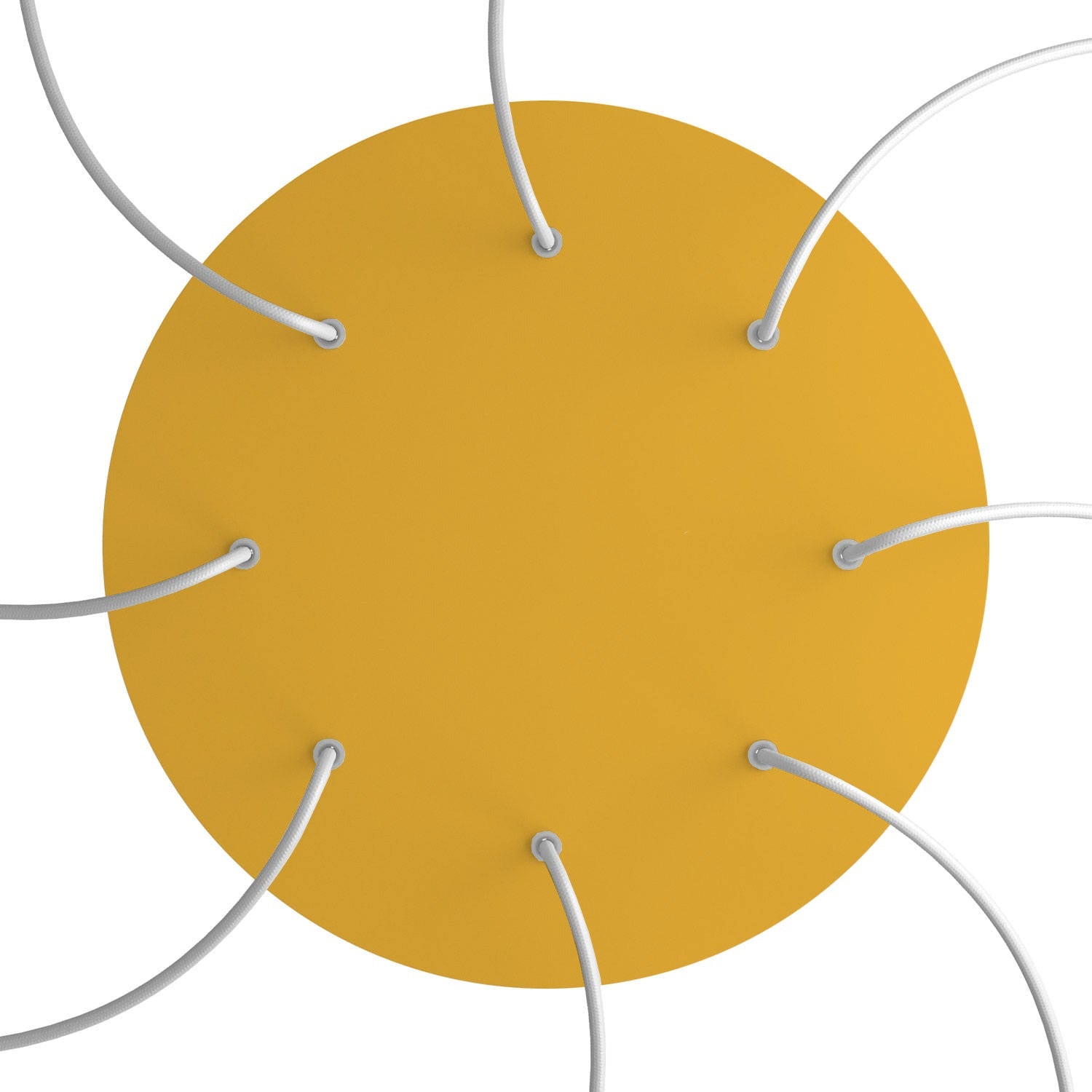 Rosone XXL Rose-One rotondo, diametro 400 mm con 8 fori e 4 fori laterali - Mostarda Bianco