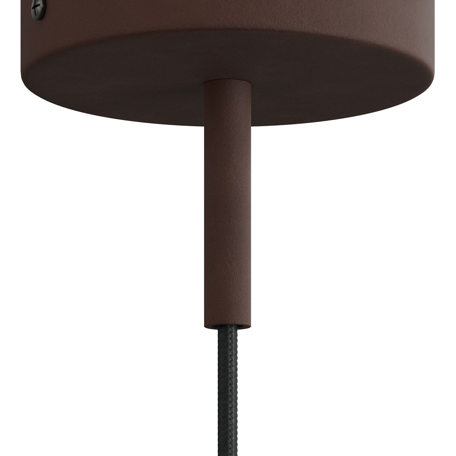 Serracavo cilindrico in metallo lunghezza 7 cm completo di tige, dado e rondella - Ruggine scura verniciata