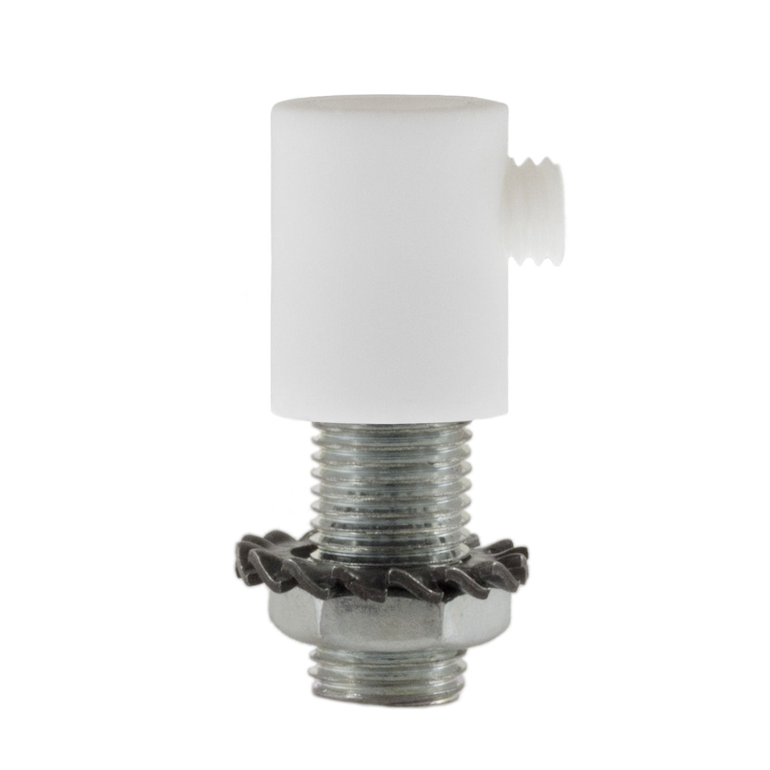 Serracavo cilindrico in plastica completo di tige, dado e rondella - Bianco - Creative Cables