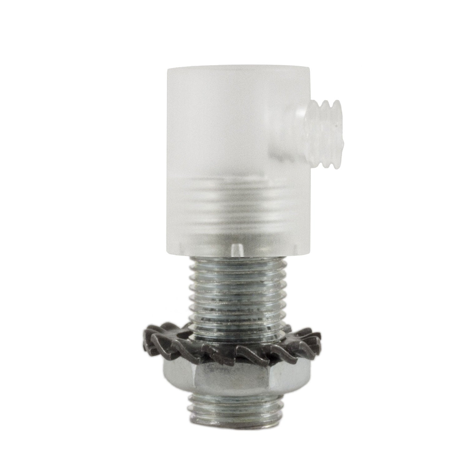 Serracavo cilindrico in plastica completo di tige, dado e rondella - Trasparente - Creative Cables