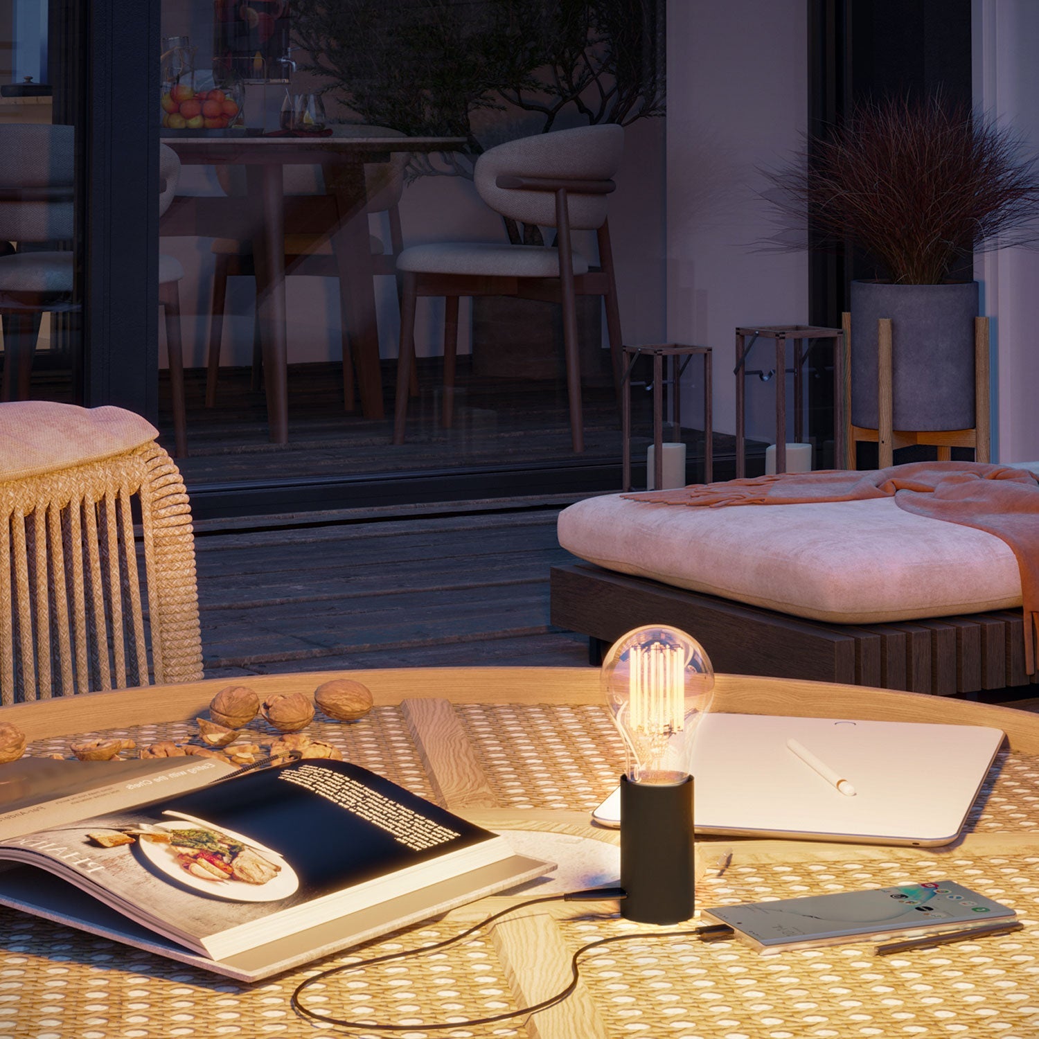 SI! Lampada portatile a 5V con lampadina A60 - Nero