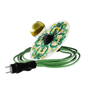 Snake Eiva con paralume mini Piatto Ellepì 'Maioliche' Giallo e Verde, lampada portatile IP65 per esterni con spina