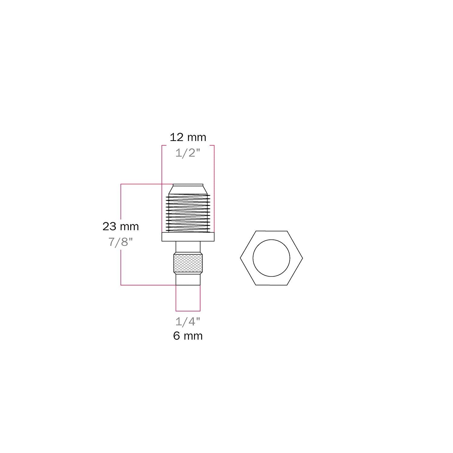 Tenditore centrale in metallo per rosone a 2 fori - Attacco M10x1 per sospensioni di design